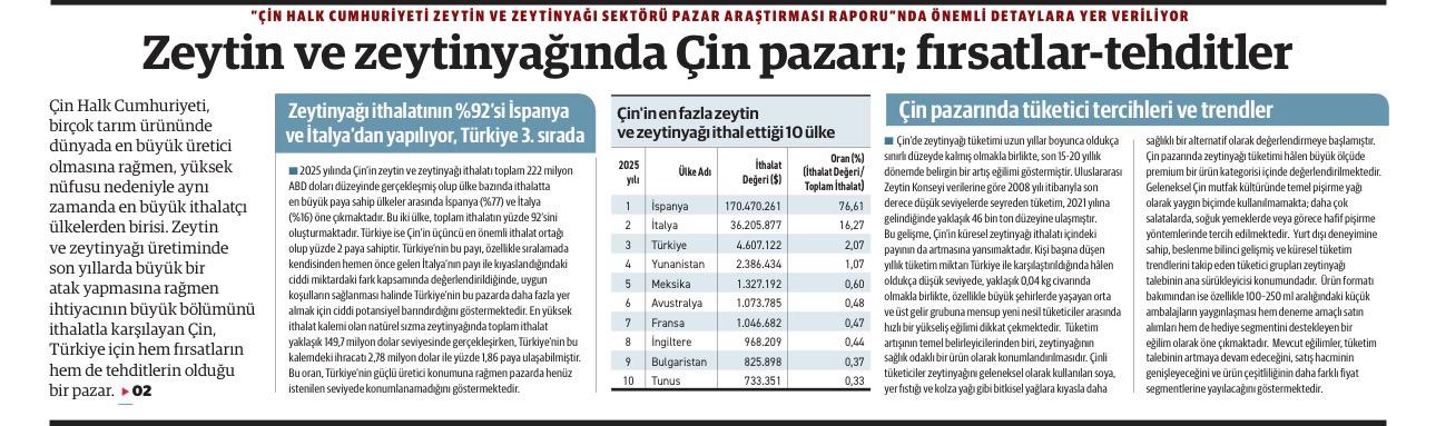 ZeytinyaXXXXXhaberriXXXin - Zeytin ve zeytinyağında Çin pazarı;fırsatlar-tehditler