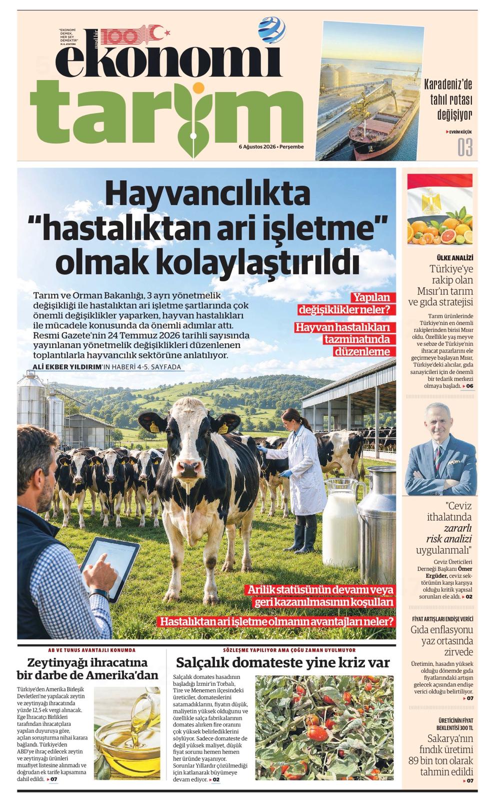 Tarim Gazetesi Agustos 2026 kapak