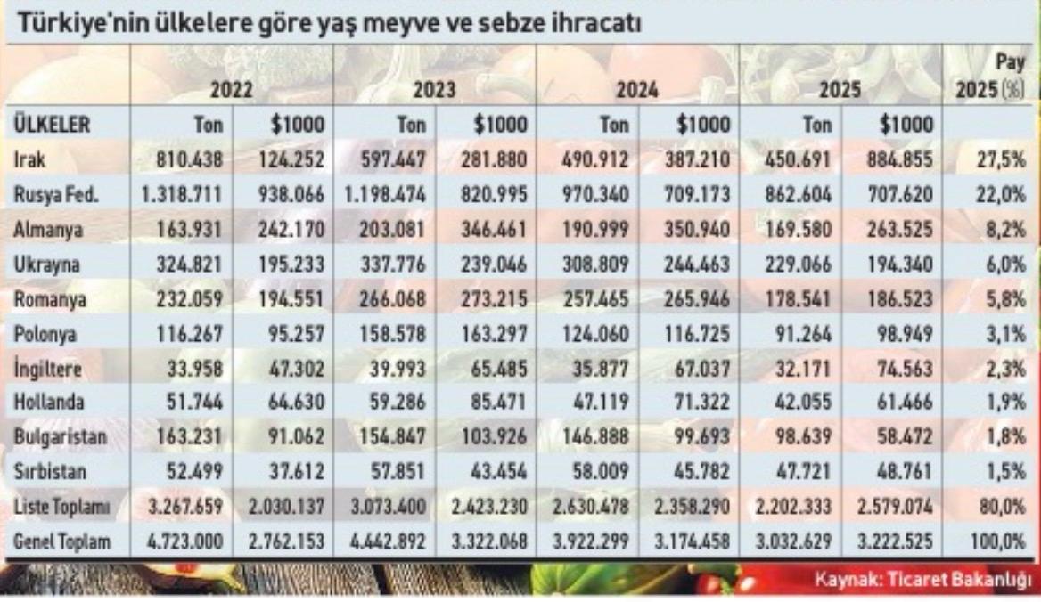 Yaş sebze ve meyvede üretim artışı ihracata yeterince yansımıyor - 4
