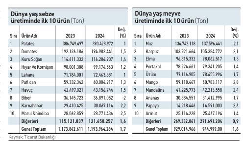 Yaş sebze ve meyvede üretim artışı ihracata yeterince yansımıyor - 2